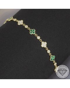 Wert 4050 &euro; Brillant Smaragd Armband in 750er 18 K Gelbgold - H83