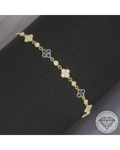 Wert 4050 &euro; Brillant Saphir Armband in 750er 18 K Gelbgold - H82