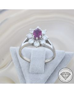 Wert 2450 &euro; Brillant Rubin Ring in 585er 14 K Wei&szlig;gold - 107440