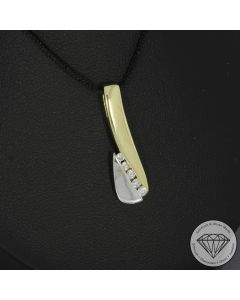 Wert 790 &euro; Bicolor Brillant Anh&auml;nger (0,15 carat) in 585er 14 K Gold - 107442