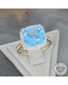 Wert 2950 &euro; Bicolor Brillant Topas Ring in 375er 9 K Gold - 107475