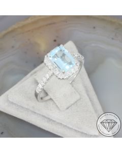 Wert 2550 &euro; Brillant Topas Ring in 750er 18 K Wei&szlig;gold - 107510
