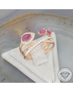 Wert 3790 &euro; Brillant Rubin Ring in 750er 18 K Rosegold - 107518