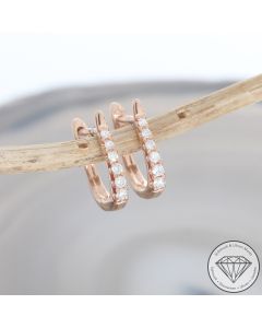 Wert 550 &euro; Brillant Ohrringe Creolen (0,10 carat) in 375er 9 K Rosegold - 107555