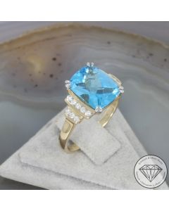 Wert 1290 &euro; Brillant Topas Ring in 375er 9 K Gelbgold - 107565