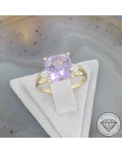 Wert 1050 &euro; Brillant Amethyst Ring in 375er 9 K Gelbgold - 107566