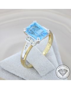 Wert 850 &euro; Brillant Topas Ring in 375er 9 K Gelbgold - 107624