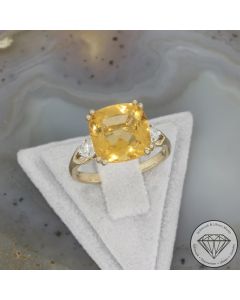 Wert 950 &euro; Brillant Citrin Ring in 375er 9 K Gelbgold - 107626