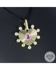 Wert 2290 &euro; Brillant Saphir Herz Anh&auml;nger in 750er 18 K Gelbgold - 107650