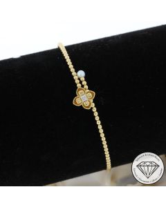 Wert 2150 &euro; Brillant Perl Armband in 750er 18 K Gelbgold - 107800