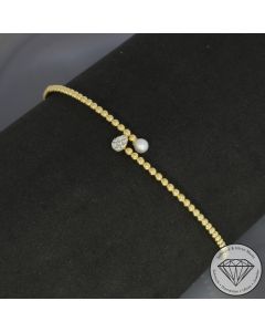 Wert 1650 &euro; Brillant Perl Armband in 750er 18 K Gelbgold - 107801