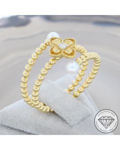 Wert 1790 &euro; Brillant Perl Ring in 750er 18 K Gelbgold - 107805