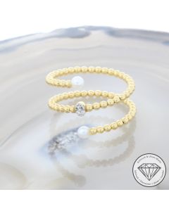 Wert 1090 &euro; Brillant Perl Ring in 750er 18 K Gelbgold - 107809