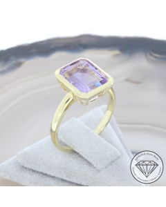Wert 1190 &euro; Amethyst Ring in 375er 9 K Gelbgold - 107622