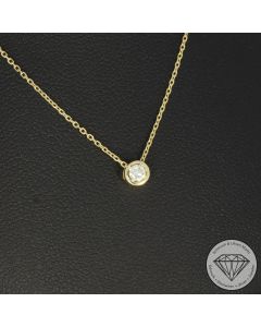 Wert 950 &euro; Solit&auml;r Brillant Anh&auml;nger mit Kette (0,07 carat) in 585er 14 K Gelbgold - H355