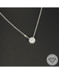 Wert 950 &euro; Solit&auml;r Brillant Anh&auml;nger mit Kette (0,07 carat) in 585er 14 K Wei&szlig;gold - H354