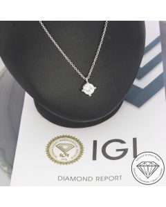 Wert 12900 &euro; Solit&auml;r Brillant Anh&auml;nger mit Kette (1,00 carat) in 585er 14 K Wei&szlig;gold IGI - 63743 
