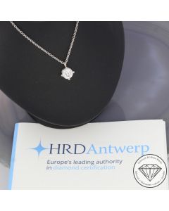 Wert 11500 &euro; Solit&auml;r Brillant Anh&auml;nger Kette (1,00 carat) in 585er 14 K Wei&szlig;gold HRD - 78595