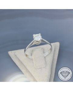 Sale! Wert 3900 &euro; Solit&auml;r Brillant Ring (ca. 0,54 carat) in 585er 14 K Wei&szlig;gold - 94325
