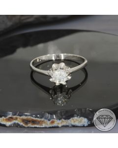Sale! Wert 2750 &euro; Solit&auml;r Brillant Ring (ca. 0,50 carat) in 585er 14 K Wei&szlig;gold - 94507