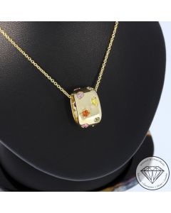 Sale! Wert 2590 &euro; Saphir Anh&auml;nger & Kette in 585er 14 K Gelbgold - 95792