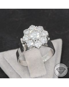 Sale! Wert 6990 &euro; Brillant Ring (ca. 1,55 carat) in 750er 18 K Wei&szlig;gold - 96406