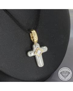 Sale! Wert 3250 &euro; Leo Wittwer Diamant Anh&auml;nger Kreuz in 750er 18 K Gold - 97162