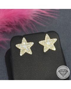 Sale! Wert 2700 &euro; Brillant Diamant Stern Ohrringe in 750er 18 K Gelbgold - H1529