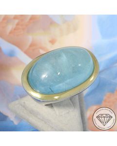 Sale! Wert 5290 &euro; Aquamarin Ring (ca. 46,40 carat) in 750er 18 K Wei&szlig;gold - 98262