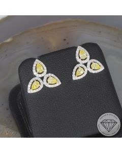 Wert 3150 &euro; Brillant Diamant Ohrringe in 750er 18 K Wei&szlig;gold - H116