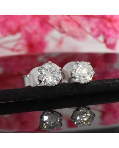 Wert 3590 &euro; Solit&auml;r Brillant Ohrringe (0,74 carat) in 750er 18 K Wei&szlig;gold - H1263