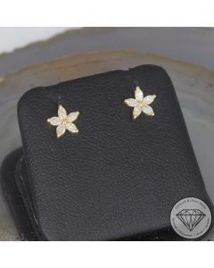 Wert 1390 &euro; Diamant Ohrringe (0,40 carat) in 750er 18 K Gelbgold - H134