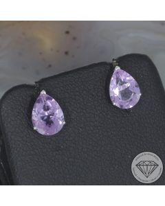 Wert 390 &euro; Amethyst Ohrringe (2,12 carat) in 900er Platin - H138