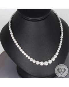 Wert 13790 &euro; Tennis Brillant Collier (6,00 carat) in 900er Platin - H566