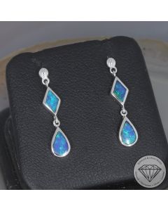 Wert 1290 &euro; Opal Ohrringe in 585er 14 K Wei&szlig;gold - H115