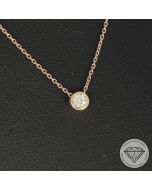 Wert 950 € Solitär Brillant Anhänger mit Kette (0,07 carat) in 585er 14 K Roségold - H356