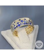 Wert 3190 € Saphir Ring (1,15 carat) in 585er 14 K Gelbgold Gr.54 - H536