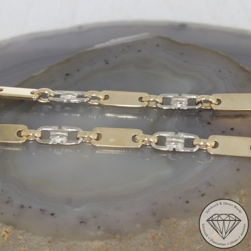 Wert 5900 € Bicolor Plättchen Steigbügel Kette (26,2 Gramm) in 585er 14 K Gold - 91901