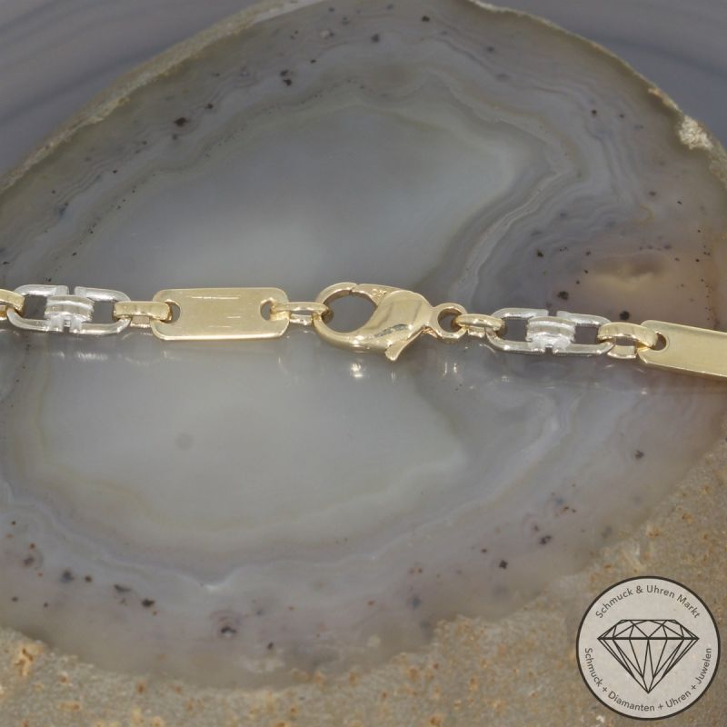 Wert 5900 € Bicolor Plättchen Steigbügel Kette (26,2 Gramm) in 585er 14 K Gold - 91901
