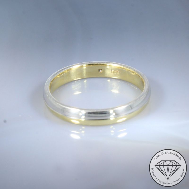 Wert 790 € Bicolor Solitär Brillant Ring in 585er 14 K Gold - 100004