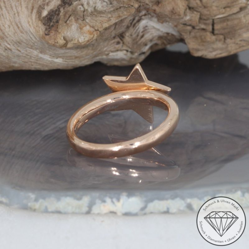 Wert 1650 € Brillant Stern Ring 585er/14 Karat Rosé Gold Größe 58 – 100019