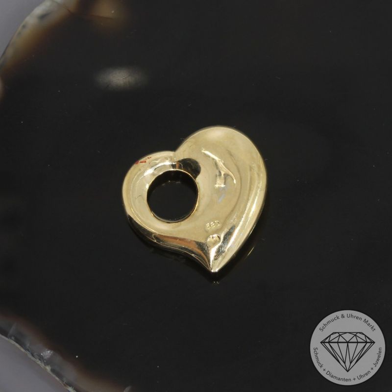 Wert 490 € Bicolor Diamant Anhänger Herz in 585er 14 K Gold - 100026