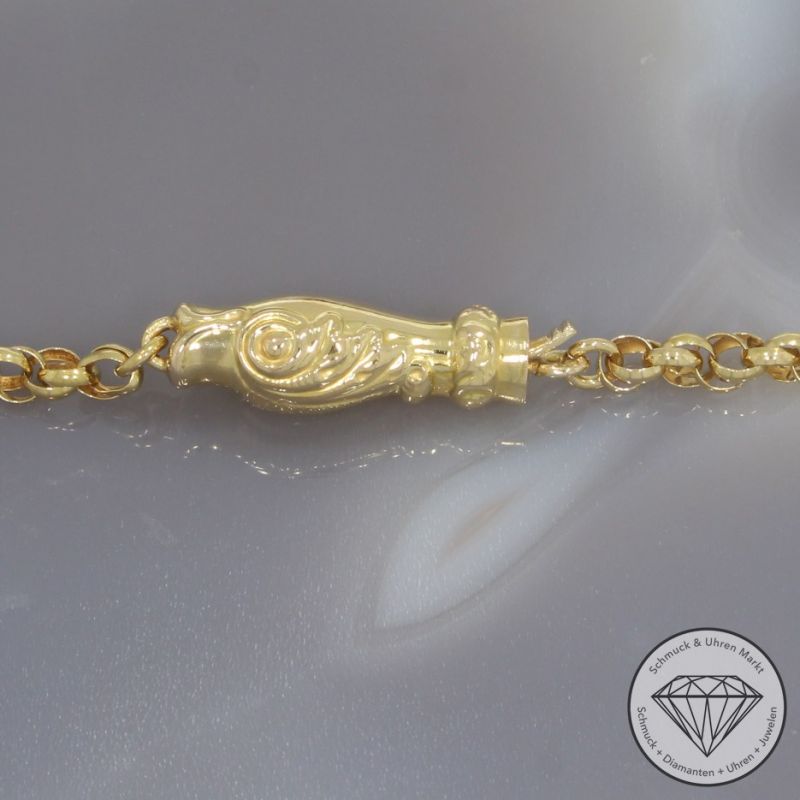Wert 6690 € Doppel oder Zwillings Erbs Kette 750er/18 Karat Gelb Gold Länge 135 cm – 100119