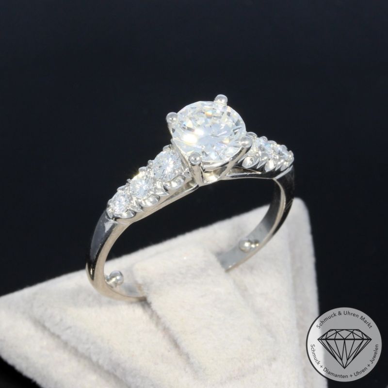 Wert 18000 € Brillant Ring (ca. 1,46 carat) in 900er Platin - 100131