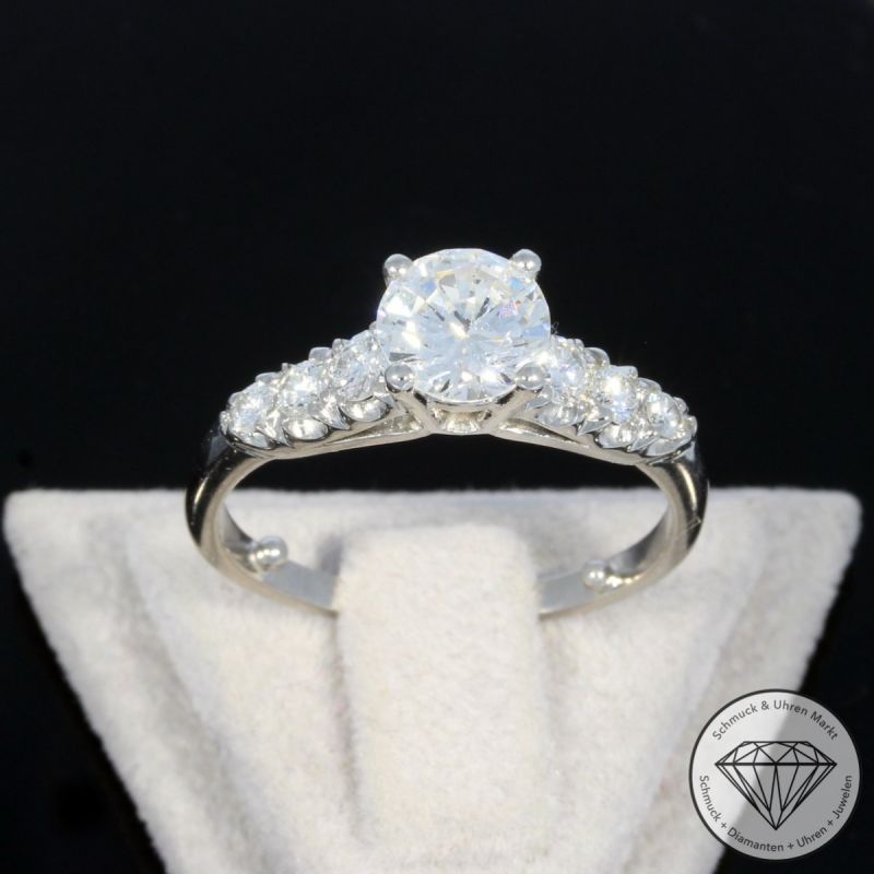 Wert 18000 € Brillant Ring (ca. 1,46 carat) in 900er Platin - 100131