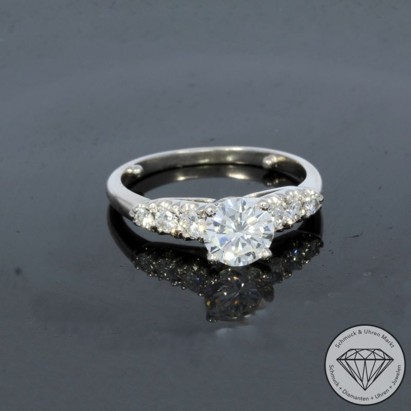 Wert 18000 € Brillant Ring (ca. 1,46 carat) in 900er Platin - 100131