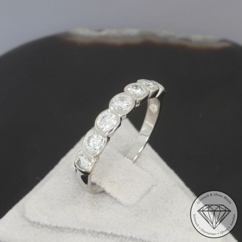Wert 3350 € Brillant Halbmemory Ring in 585er 14 K Weißgold - 100132