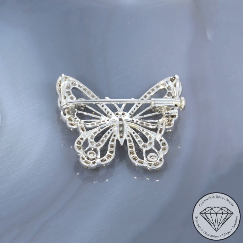 Wert 4290 € Brillant Anhänger & Brosche Schmetterling in 750er 18 K Weißgold - 100138