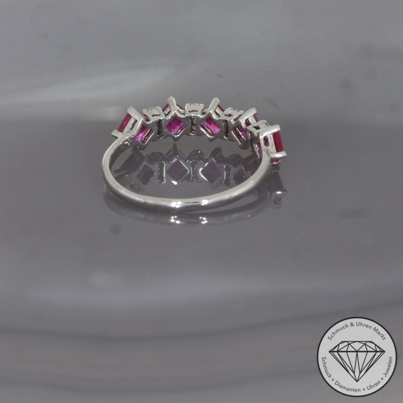 Wert 2060 € Brillant Rubin Ring in 750er 18 K Weißgold - 100154