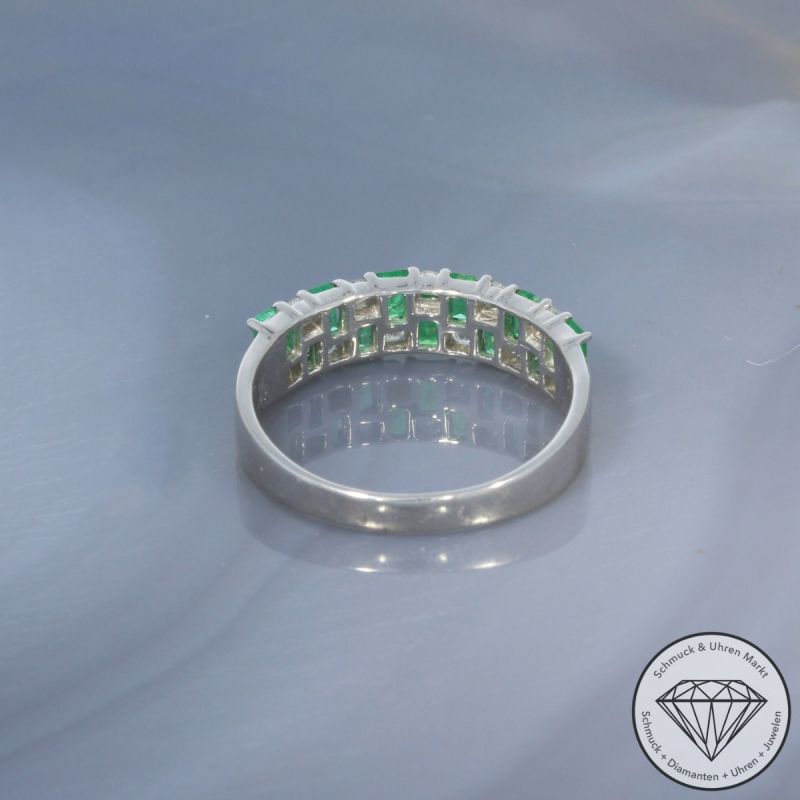 Wert 1850 € Brillant Smaragd Ring in 750er 18 K Weißgold - 100164